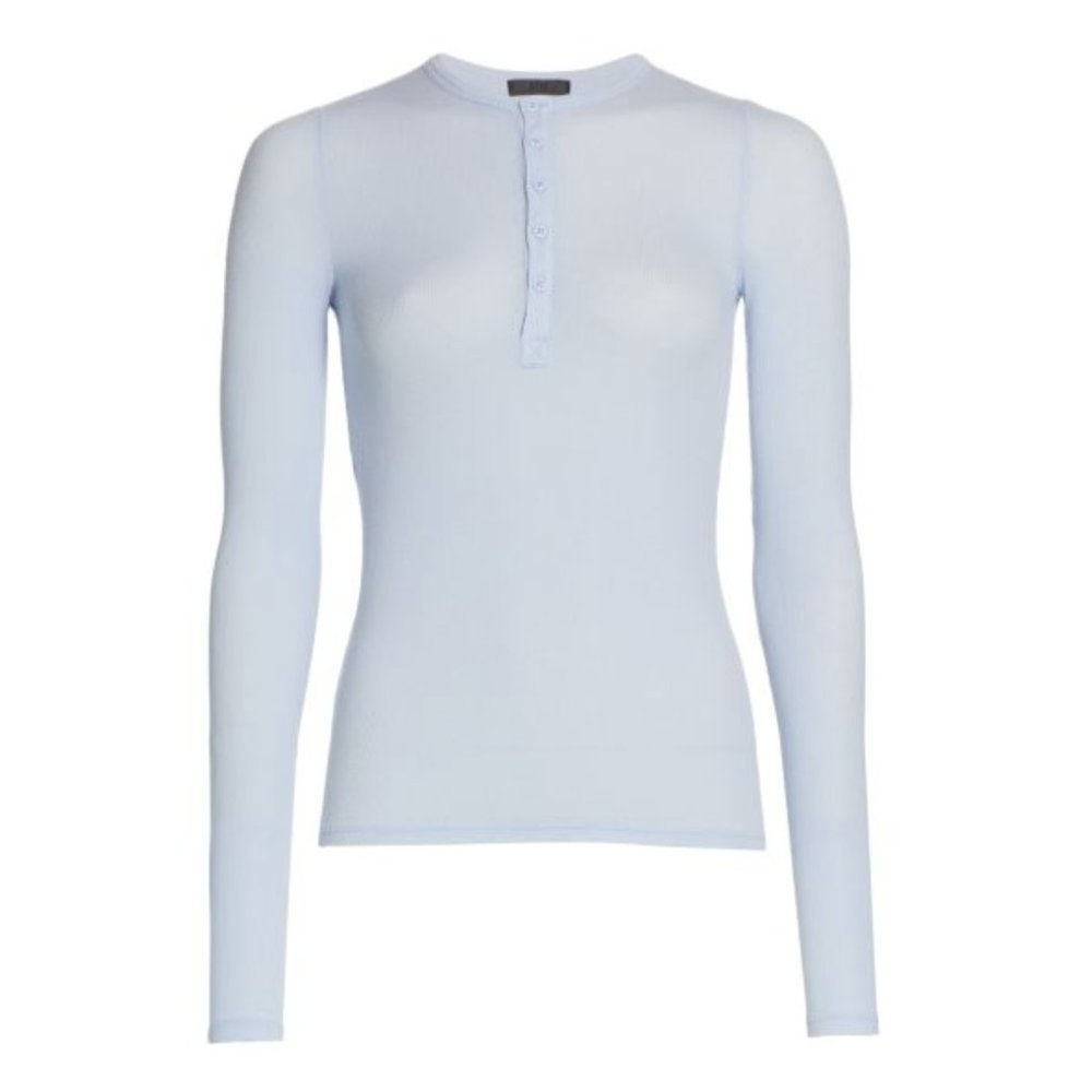 ATM Anthony Thomas Melillo Modal Rib Long Sleeve Henley - Picture 2 of 7